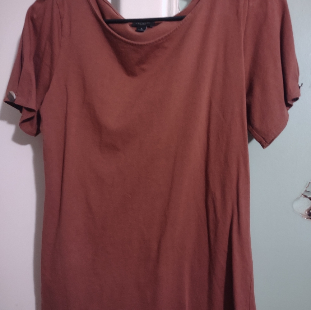 Woman's Ann Taylor Brown‎ Basic Tee size medium